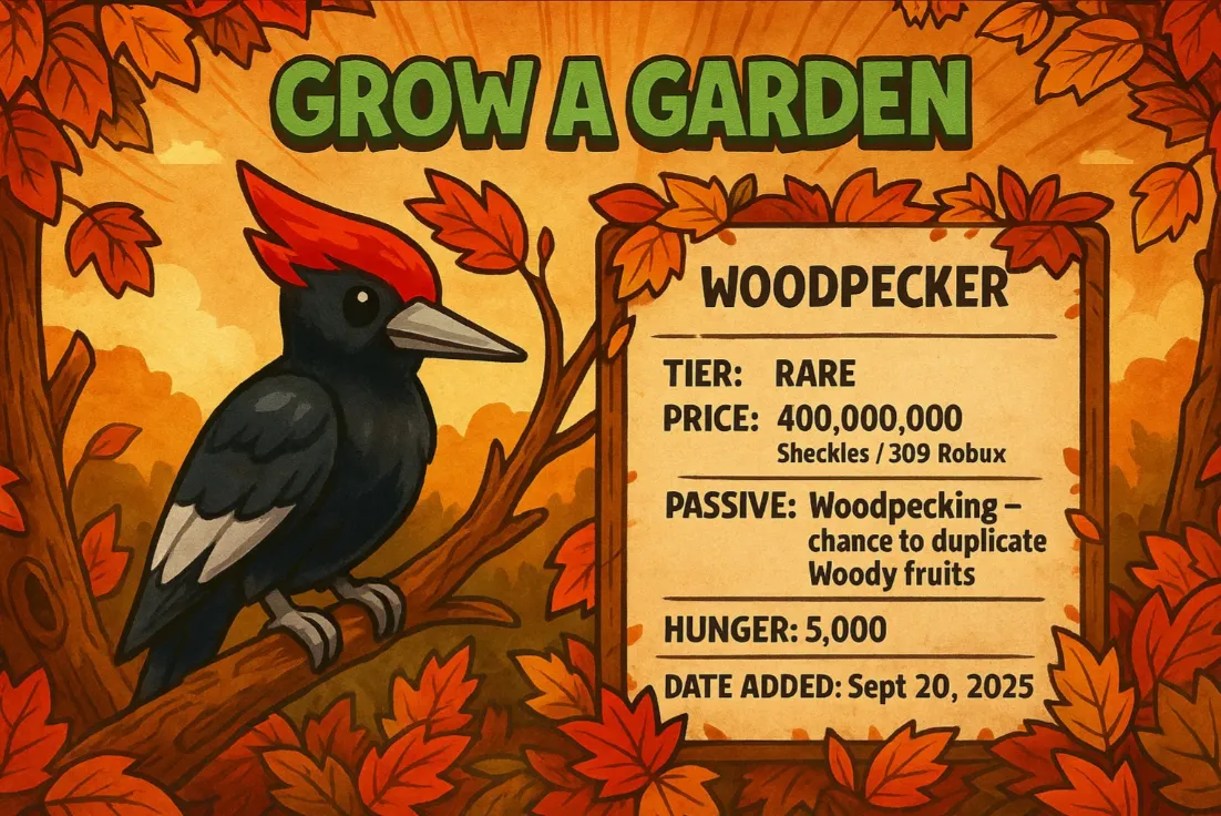 How to Get Woodpecker in Grow a Garden