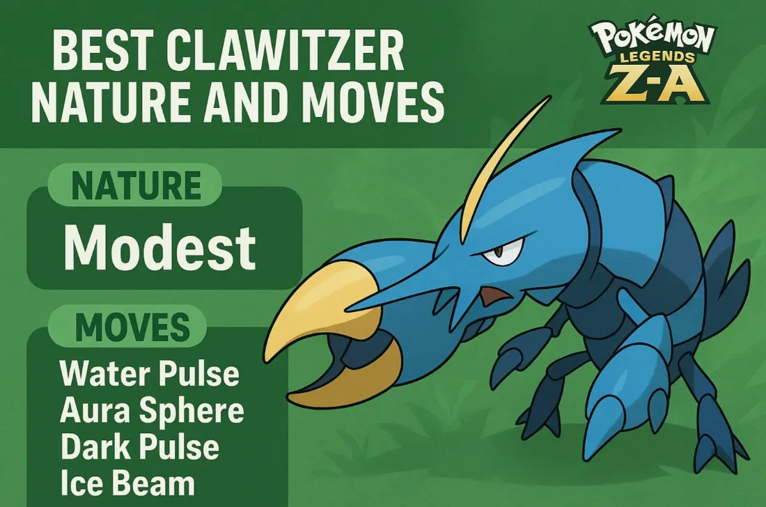 Best Clawitzer Nature and Moves in Pokémon Legends: Z-A