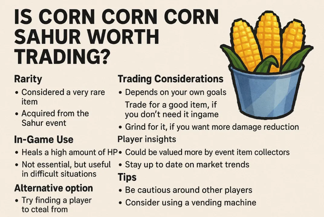 Is Corn Corn Corn Sahur Worth Trading in Steal A Brainrot